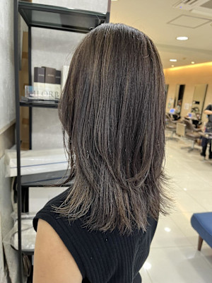 30.40代白髪ぼかしハイライトグレージュ