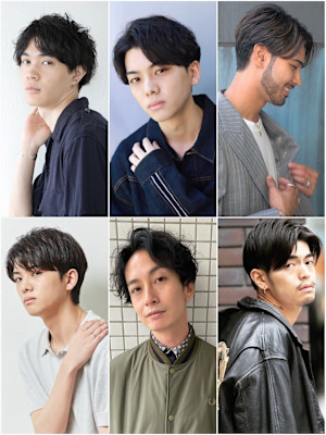 センターパート　サイドグラデーション　センター分けパーマ