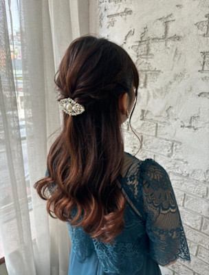 ゆるふわ♪お呼ばれ大人っぽねじり編みハーフアップヘア