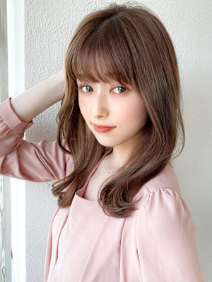 30代/40代/小顔ヘア/前髪/こなれミディ