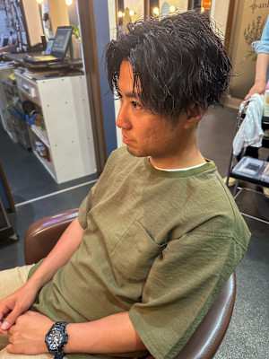 センターパート×ツイスパ