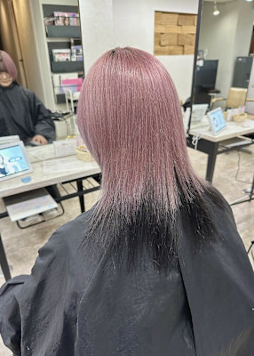 ホワイトピンクエンドカラー ダブルカラー 成増