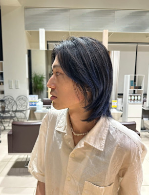 ウルフ×寒色系裾カラー