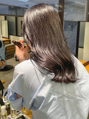 ラベンダーグレージュ透け感カラー＊大人かわいい秋カラー