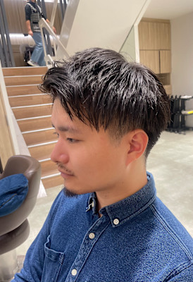 三軒茶屋_メンズ_ショート_刈り上げ_アップバング_ビジネス