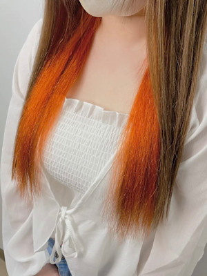 オレンジインナーカラー