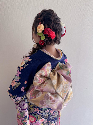 着物に合う編みおろしアレンジ