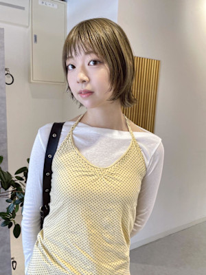 【rizu】オリーブベージュ/ウルフカット/レイヤー