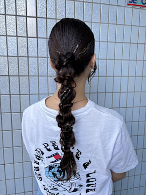 成人式ヘア/横浜ヘアアレンジ/振袖ヘアアレンジ/金箔ヘア