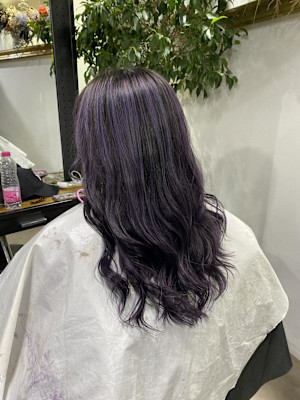 切りっぱなしボブ エアリーロング 美髪ピンクブラウン