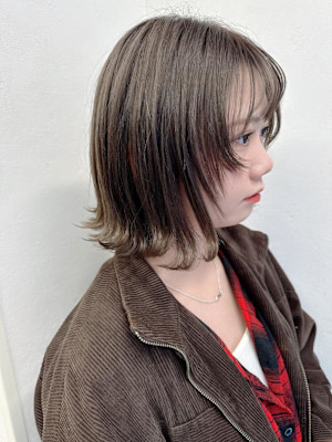 ミルクティベージュカラー♪きりっぱなしボブ♪