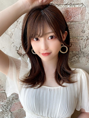 30代/40/小顔ヘア/前髪/アンブレラカラー/こなれミディ