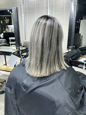 切りっぱなしボブ エアリーロング 美髪ピンクブラウン