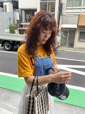 ブリーチなし/オレンジ/アプリコット/髪質改善/パーマ