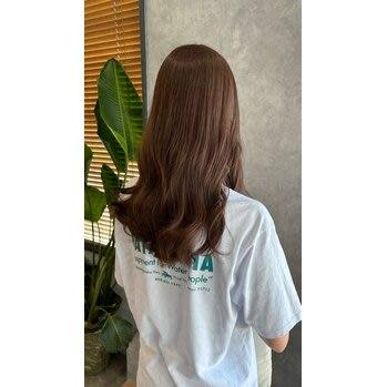 ツヤツヤミルクティーブラウンカラー