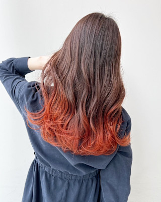 コーラルピンクグラデーション