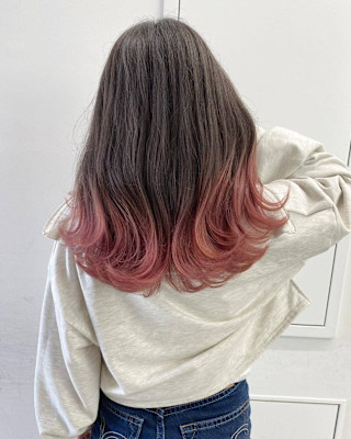 ピンクアッシュグラデーション