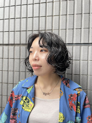 外ハネボブ/内巻きボブ/暖色カラー/顎ラインボブ/元町中華街