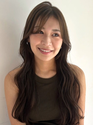 ゆる巻きロングレイヤー　グレージュ　ツーウェイバング