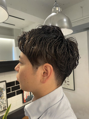 アップバング×シャドウパーマ