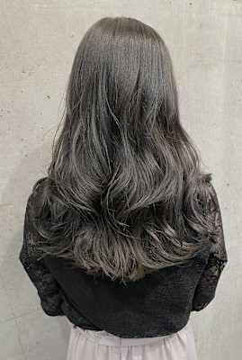 アッシュグレー/波巻き