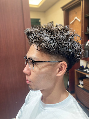 MEN'Sツーブロックフェードbarberスタイルメンズ