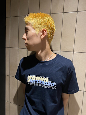 ブリーチ/イエロー/ショート/メンズカット/men's