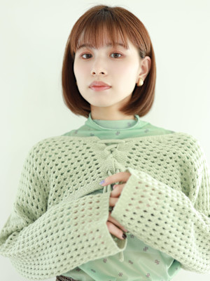 【tetote三宮】 ぱっつん前髪/ ナチュラルボブ