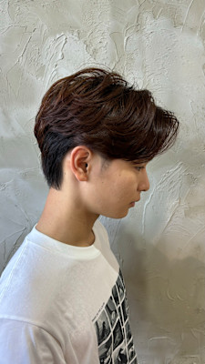 メンズツーブロック韓国マッシュカットニュアンスパーマ