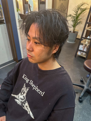 センターパート×ウルフ