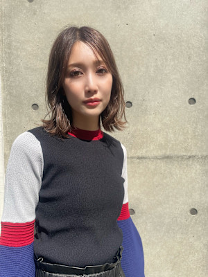 【天神赤坂警固】20代30代40代ナチュラルボブ/白髪ぼかし