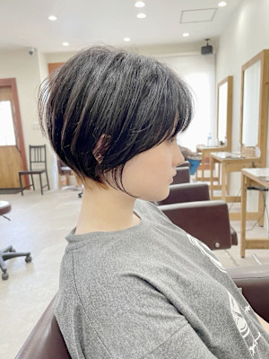 丸みボブ/斜めバング/グレージュ/20代30代40代