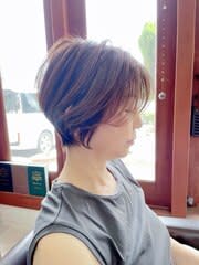 ショートレイヤー/ミルクティーベージュ/20代30代40代