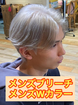 メンズカット/初ブリーチ/ダブルカラー韓国ヘアハイトーン
