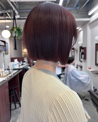 【Look at】ピンクラベンダー切りっぱなしボブ