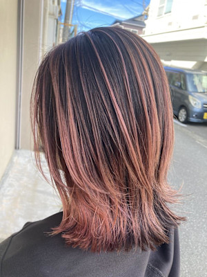 ピンク×バレイヤージュ