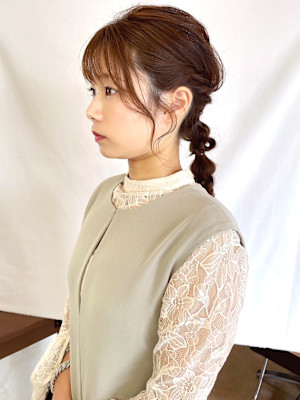 【MICHI 富田店　古作蓮】 ブラウンカラー ロング ヘア