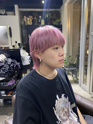 ウルフアッシュブラックカルマパーマベリーショート