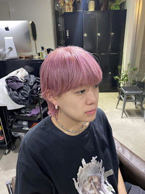 ウルフアッシュブラックカルマパーマベリーショート