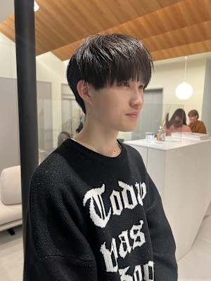 ベリーショート/ダークアッシュ/ニュアンスパーマ/栄/久屋