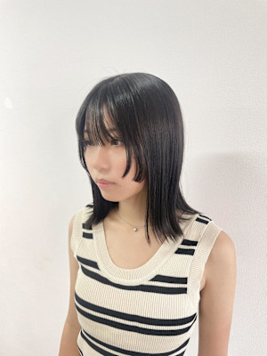 顔まわりレイヤー/レイヤーカット/姫カット