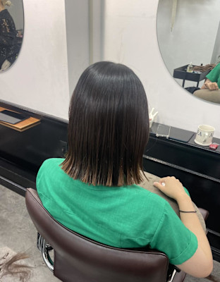 ぱつっとボブ/ストレート/縮毛矯正