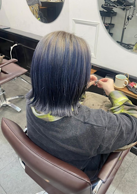 デザインカラー/ルーツカラー/切りっぱなしボブ