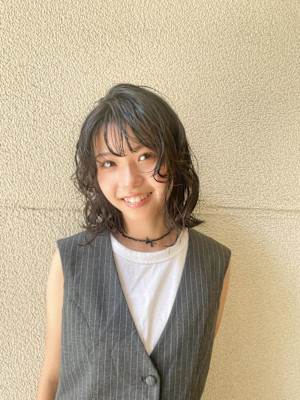 ロブパーマ/パーマヘア/レイヤーカット