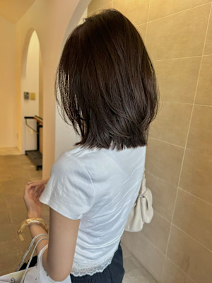 ミディアムレイヤー/オリーブベージュイルミナカラー