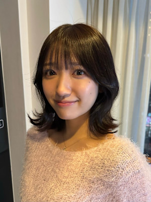 くびれボブ/韓国ボブ/くびれ巻き/ミディアムボブ