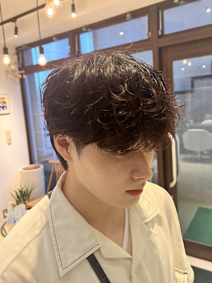 韓国メンズヘア　シャドウパーマ×スパイラルパーマ