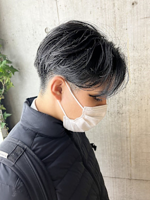 ナチュラルセンターパート　ワンカールパーマ　韓国ヘア