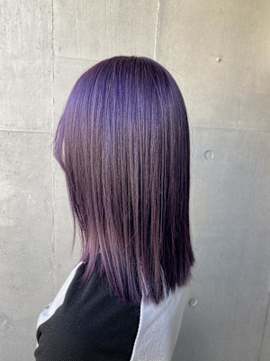 切りっぱなしボブ エアリーロング 美髪ピンクブラウン