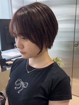 short bob  × lavender